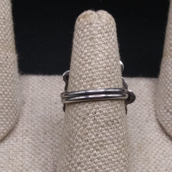 60s Malachite Sterling Silver Signed Native Ring - Picture 4 of 8